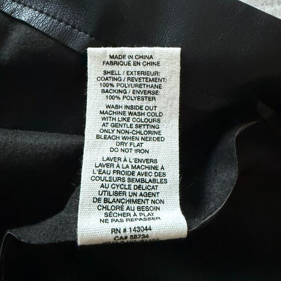 Avec Les Filles Raglan Sleeve Black Faux Leather Button Up Blouse Sz XL - Picture 12 of 12